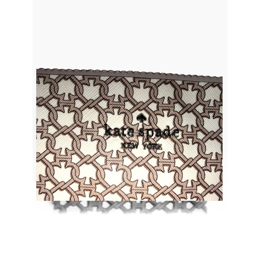 Kate Spade New York Spade Link Mini Tote Taupe Monogram Crossbody Satchel - Picture 4 of 4